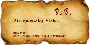 Visnyovszky Vidos névjegykártya